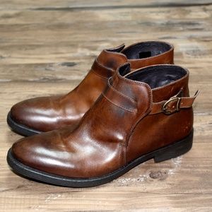 Quattrobarradodici Brown Italian Men's Shoes (41)